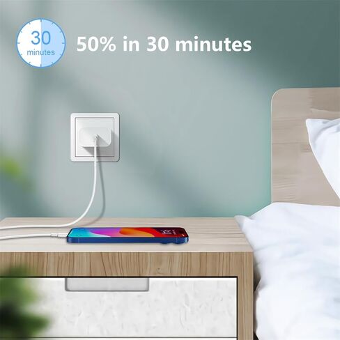 USB-C Charger Block Compatible with Apple Watch Block, iWatch Series Ultra/9/8/7/6/SE/SE2/5/4/3,gvmkwejk 20w Type-C PD Fast Charging USBC Power Adapter,3-Pack White in Kuwait