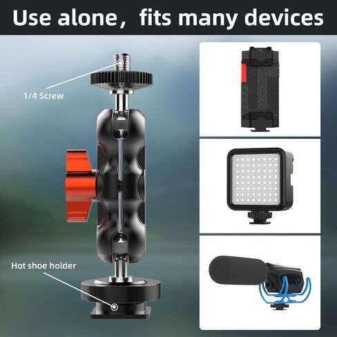 كاميرا SOH Hot Shoe Holder Mount ، محول ترايبود ترايبود مرن مع حذاء بارد لضوء LED للميكروفون لجهاز iPhone 16/15/14/13 in Kuwait