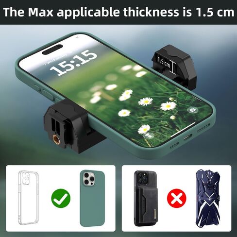 كاميرا SOH Hot Shoe Holder Mount ، محول ترايبود ترايبود مرن مع حذاء بارد لضوء LED للميكروفون لجهاز iPhone 16/15/14/13 in Kuwait