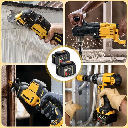 20V 9.0Ah High Capacity Battery Replace for Dewalt 20V Battery, 20V 9000mAh Battery Compatible with Dewalt DCB201 DCB200 DCB208, for Dewalt 20V DCF DCD DCG Series Cordless Power Tools in Saudi Arabia