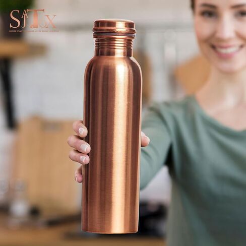 Pure Copper Water Bottle 32 Oz Copper Bottle Water with Lid – Ayurvedic Copper Water Bottle – Copper Water Vessel - Drink More Water Bottle Leak Proof in Saudi Arabia