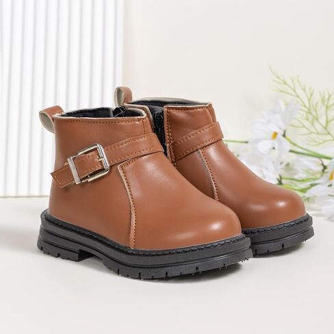 أحذية Zoolar للأولاد والبنات عالية الجودة من الجلد للكاحل للأطفال في الشتاء الدافئ والثلج في الهواء الطلق، أحذية المشي لمسافات طويلة للأطفال الصغار غير قابلة للانزلاق، أحذية مشي ناعمة ومتينة in Kuwait