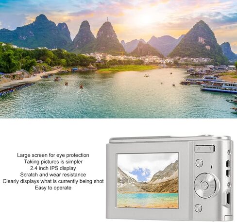 48MP Digital Camera, 1080P Video, 16x Digital Zoom with 2.4 inch IPS Display, Auto Focus, Long Battery Life, Compact and Portable for Travel, Graduation, Weddings (Star Black) in Saudi Arabia