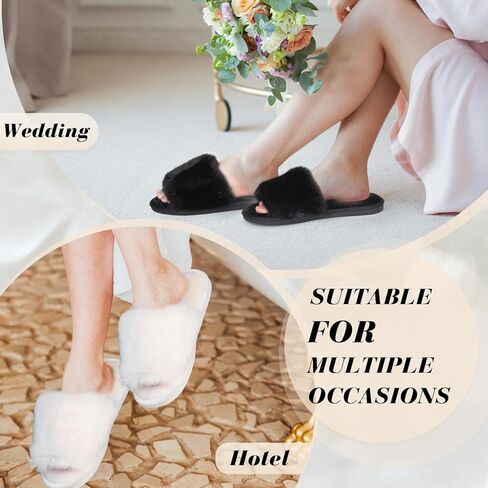 Toulite 6 أزواج الزفاف وصيفرات الشرفات النساء النعال المفتوحة في اصبع القدمين من النعال الفخمة غامضة ، US9-10 in Kuwait