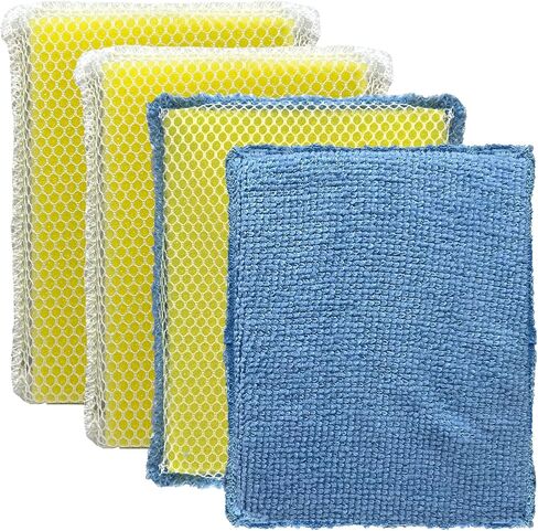 LOLA Nylon Netting Sponge Cleaning Scrubber, Non Scratch, Safe on Non-Stick Surfaces Coated Cookware & Dishes - Gentle Effective Cleaning, 12 Pack in Saudi Arabia