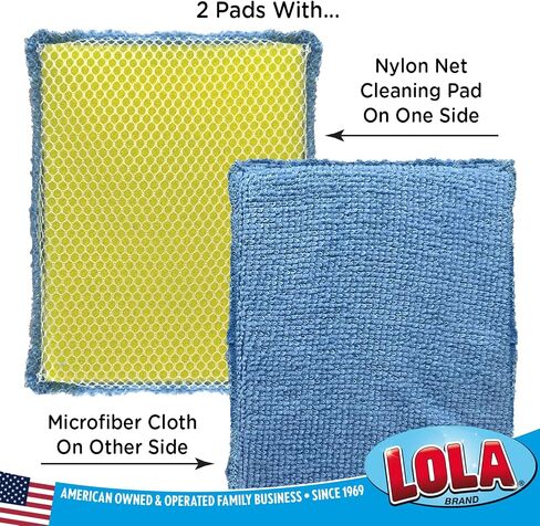 LOLA Nylon Netting Sponge Cleaning Scrubber, Non Scratch, Safe on Non-Stick Surfaces Coated Cookware & Dishes - Gentle Effective Cleaning, 12 Pack in Saudi Arabia