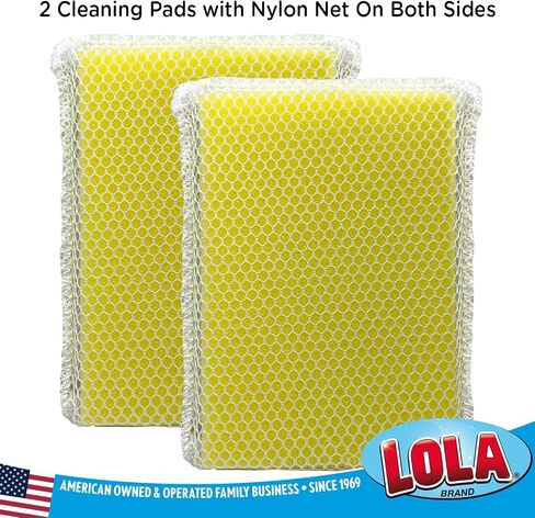LOLA Nylon Netting Sponge Cleaning Scrubber, Non Scratch, Safe on Non-Stick Surfaces Coated Cookware & Dishes - Gentle Effective Cleaning, 12 Pack in Saudi Arabia