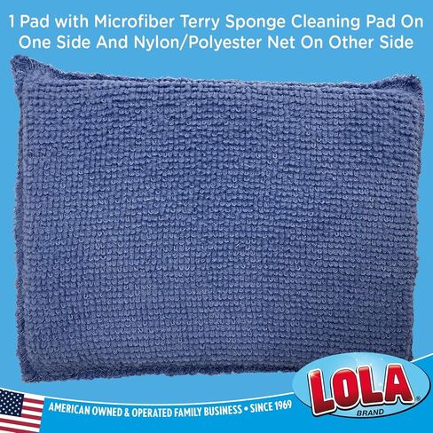 LOLA Nylon Netting Sponge Cleaning Scrubber, Non Scratch, Safe on Non-Stick Surfaces Coated Cookware & Dishes - Gentle Effective Cleaning, 12 Pack in Saudi Arabia