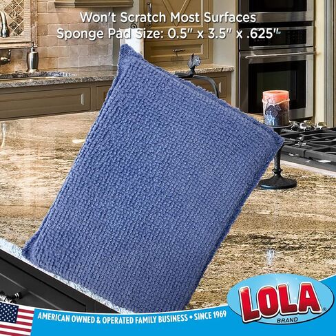 LOLA Nylon Netting Sponge Cleaning Scrubber, Non Scratch, Safe on Non-Stick Surfaces Coated Cookware & Dishes - Gentle Effective Cleaning, 12 Pack in Saudi Arabia