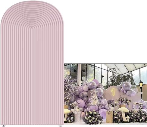 Khaki Ripples Pattern Arch Backdrop Cover for Birthday Party Wedding Baby Shower Decorations Light Tan Chiara Backdrops Arched Wall Covers Stands Display Props GP-451 4ft * 7ft in Saudi Arabia
