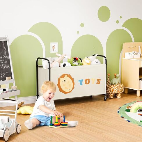 GRANNY تقول صندوق ألعاب للبنين ، وتخزين صدر ألعاب كبير مع عجلات ، ومنظم تخزين ألعاب Metal Kids لتخزين غرفة المعيشة ، و 135 لتر صناديق للألعاب للأطفال المحشو ، والرمادي ، الرمادي in Kuwait