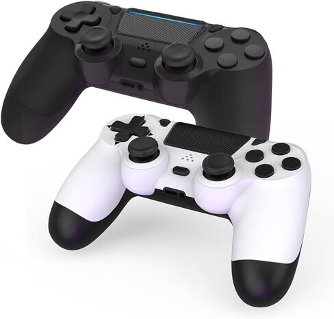 MOVONE Wireless Controller for PS4,Dual Vibration Game Joystick/Motion Sensing/Touchpad/Speaker/3.5mm Headphone,Compatible with PS4/Slim/Pro Console/PC(white+black) in Kuwait