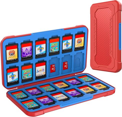 HEIYING Switch Game Case for Nintendo Switch/Lite/OLED, Black Memory Storage Holder Case with 24 Game Card Slots and 24 Micro SD Cards Slots in Saudi Arabia
