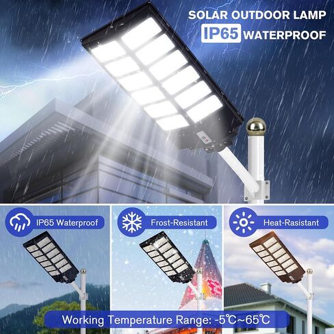 INSDEA 5000W LED Solar Street Light Motion Sensor, 500000LM Dusk to Dawn Solar Lights for Outside, IP65 Waterproof Solar Flood Lights Outdoor, Solar Security Lights for Garden Yard Parking Lot in Saudi Arabia