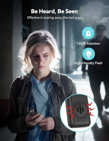 TECKNET Rechargeable Personal Safety Alarm for Women, 130dB Self Defense Keychain Alarm with SOS Strobe Light, Low Battery Notice, Personal Alarm Loud Siren Safety Keychain for Girls Kids Elderly in Saudi Arabia