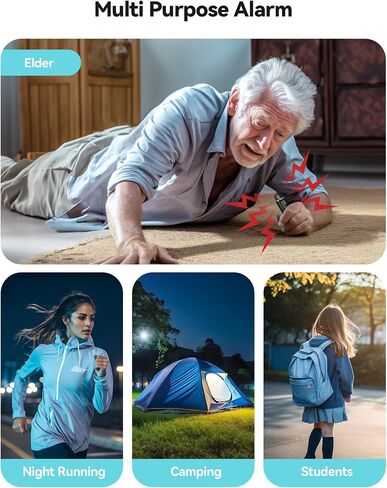 TECKNET Rechargeable Personal Safety Alarm for Women, 130dB Self Defense Keychain Alarm with SOS Strobe Light, Low Battery Notice, Personal Alarm Loud Siren Safety Keychain for Girls Kids Elderly in Saudi Arabia