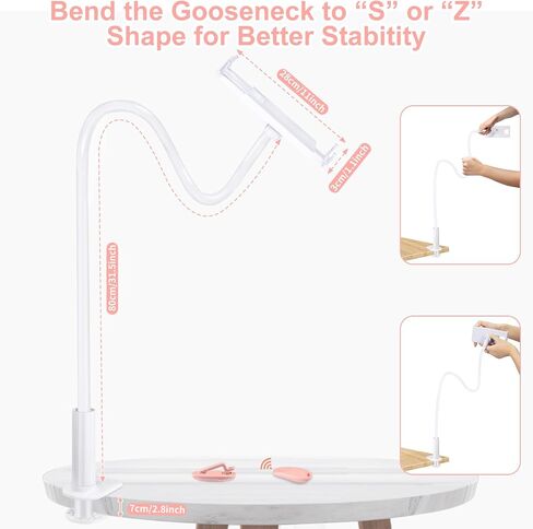Gooseneck Tablet Holder for Kindle with Remote Page Turner, Lazy Arm Stand for Kindle Paperwhite Colorsoft, Reading in Bed with Remote for Kindle Accessories, Gift for Men Women Readers Desk Bedside in Saudi Arabia