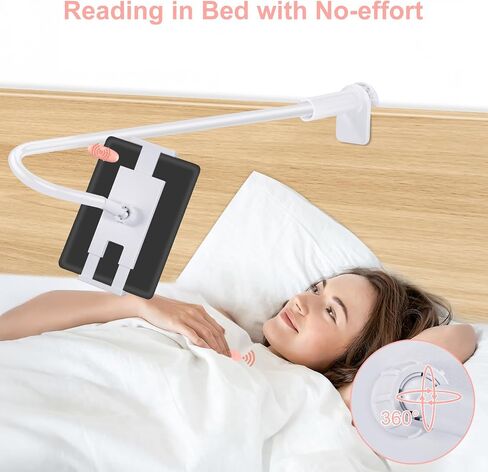 Gooseneck Tablet Holder for Kindle with Remote Page Turner, Lazy Arm Stand for Kindle Paperwhite Colorsoft, Reading in Bed with Remote for Kindle Accessories, Gift for Men Women Readers Desk Bedside in Saudi Arabia