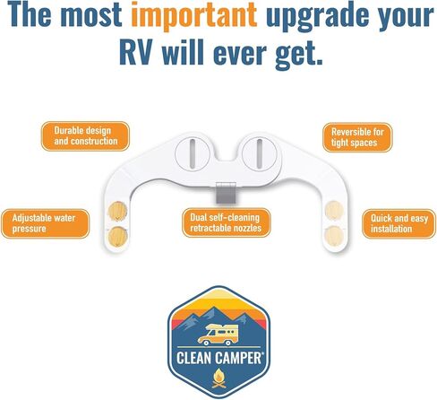 الأصلي RV Bidet التنظيف الذاتي الفوهات المزدوجة | تصميم غير كهربائي ، عكسه | تسهيل التثبيت ، RV Waterline متوافق | ضغط الماء اللطيف القابل للتعديل | صديقة للبيئة in Saudi Arabia