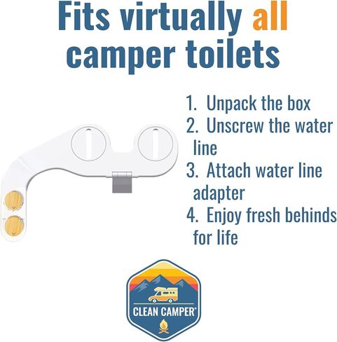 الأصلي RV Bidet التنظيف الذاتي الفوهات المزدوجة | تصميم غير كهربائي ، عكسه | تسهيل التثبيت ، RV Waterline متوافق | ضغط الماء اللطيف القابل للتعديل | صديقة للبيئة in Saudi Arabia