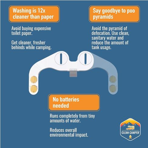 الأصلي RV Bidet التنظيف الذاتي الفوهات المزدوجة | تصميم غير كهربائي ، عكسه | تسهيل التثبيت ، RV Waterline متوافق | ضغط الماء اللطيف القابل للتعديل | صديقة للبيئة in Saudi Arabia