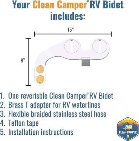 الأصلي RV Bidet التنظيف الذاتي الفوهات المزدوجة | تصميم غير كهربائي ، عكسه | تسهيل التثبيت ، RV Waterline متوافق | ضغط الماء اللطيف القابل للتعديل | صديقة للبيئة in Saudi Arabia