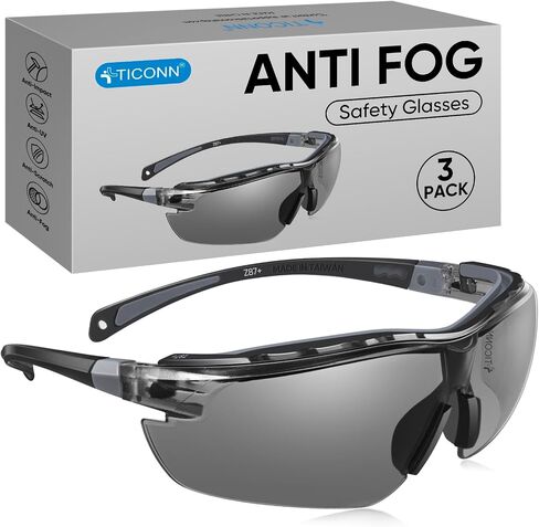 TICONN Safety Glasses for Men and Women, Adjustable Arms, ANSI Z87.1 Anti-Fog, Scratch Proof Eye Goggles, UV Protection in Saudi Arabia