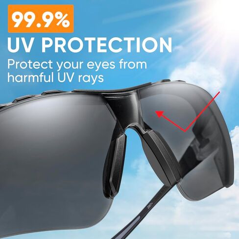 TICONN Safety Glasses for Men and Women, Adjustable Arms, ANSI Z87.1 Anti-Fog, Scratch Proof Eye Goggles, UV Protection in Saudi Arabia