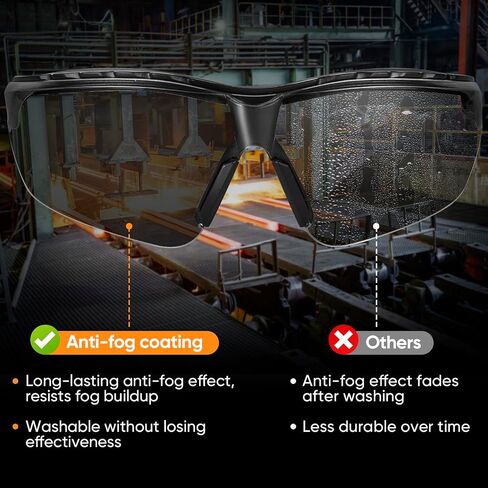 TICONN Safety Glasses for Men and Women, Adjustable Arms, ANSI Z87.1 Anti-Fog, Scratch Proof Eye Goggles, UV Protection in Saudi Arabia