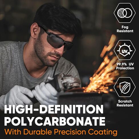 TICONN Safety Glasses for Men and Women, Adjustable Arms, ANSI Z87.1 Anti-Fog, Scratch Proof Eye Goggles, UV Protection in Saudi Arabia