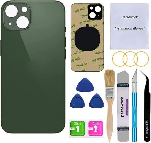 OEM Rear Back Glass Replacement (Red) Compatible with iPhone 13 6.1 inches All Carriers with Pre-Installed Adhesive and Repairing Tool Kits in Saudi Arabia