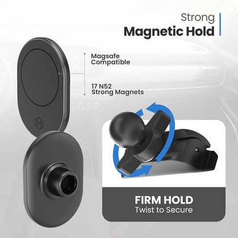 Magsafe Magnetic Phone Car Mount - حامل الهاتف الخليوي المغناطيسي للسيارة - مثالي لجهاز Magsafe المتوافق (iPhone والهاتف الذكي) - ملحقات الهدايا للسيارة - للحصول على حامل الكأس in Kuwait