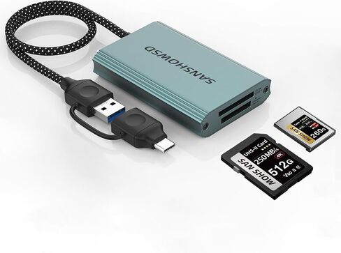 CFexpress Type A and SD 4.0 UHS-II Dual-Slot Memory Card Reader, 10Gbps USB 3.2 Gen 2 CF Card Reader, for Professional Filmmakers, Photographers, Compatible with Windows/Mac/Linux/Android in Saudi Arabia