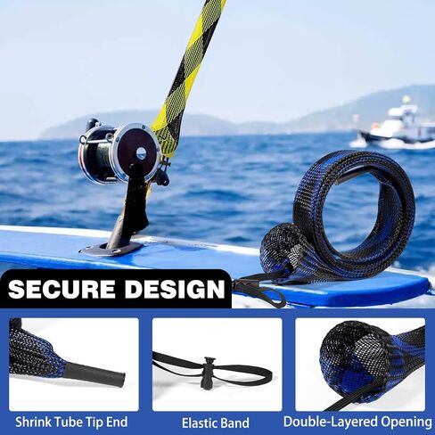 3 PCS Spinning Rod Sleeve - Fishing Pole Sleeve Fishing Rod Cover Fishing Rod Sleeve with Lanyard- Rod Protector Fishing Rod Sock in Saudi Arabia