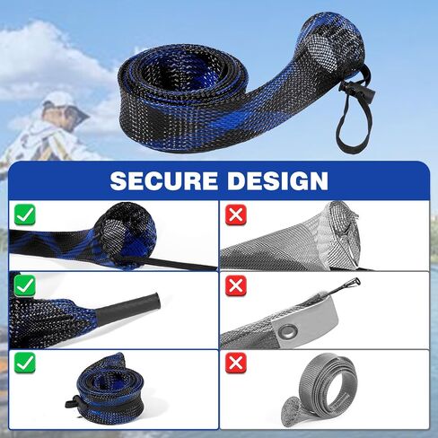 3 PCS Spinning Rod Sleeve - Fishing Pole Sleeve Fishing Rod Cover Fishing Rod Sleeve with Lanyard- Rod Protector Fishing Rod Sock in Saudi Arabia