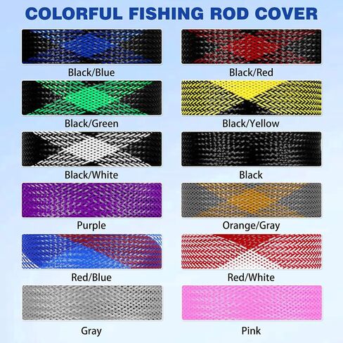 3 PCS Spinning Rod Sleeve - Fishing Pole Sleeve Fishing Rod Cover Fishing Rod Sleeve with Lanyard- Rod Protector Fishing Rod Sock in Saudi Arabia