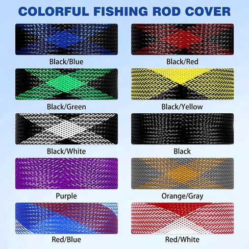 3 PCS Spinning Rod Sleeve - Fishing Pole Sleeve Fishing Rod Cover Fishing Rod Sleeve with Lanyard- Rod Protector Fishing Rod Sock in Saudi Arabia