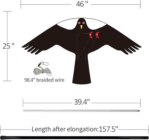 eyijklzo Bird Scarer Flying Kite Crops Farm Flying Bird Hawk Flying Kite in Saudi Arabia
