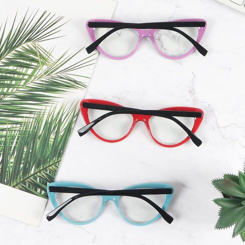 DXYXYO Cat Eye Reading Glasses for Women 4 Pack Floral Cute Spring Hinge Readers Ladies Blue Light Blocking in Saudi Arabia