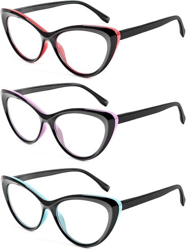 DXYXYO Cat Eye Reading Glasses for Women 4 Pack Floral Cute Spring Hinge Readers Ladies Blue Light Blocking in Saudi Arabia