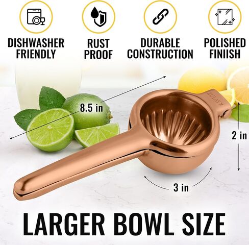 Zulay Kitchen Lemon Squeezer Stailless Steel - جودة متميزة ، وعاء متمسك بالمعادن الصلبة الثقيلة - يدويًا كبيرًا من الصب in Kuwait