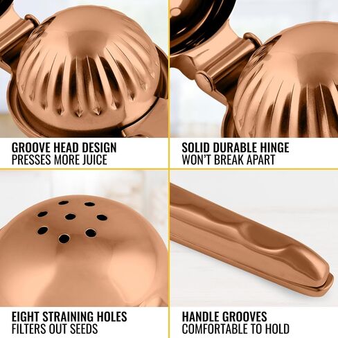 Zulay Kitchen Lemon Squeezer Stailless Steel - جودة متميزة ، وعاء متمسك بالمعادن الصلبة الثقيلة - يدويًا كبيرًا من الصب in Kuwait