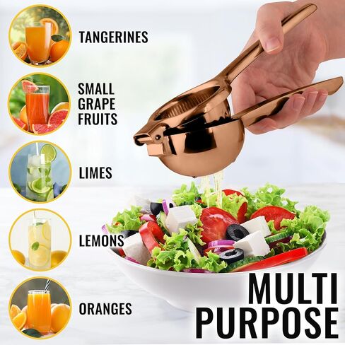 Zulay Kitchen Lemon Squeezer Stailless Steel - جودة متميزة ، وعاء متمسك بالمعادن الصلبة الثقيلة - يدويًا كبيرًا من الصب in Kuwait