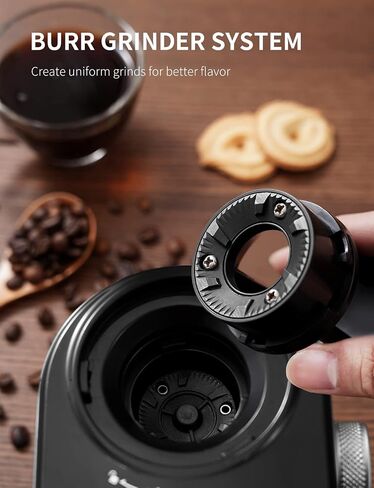 Shardor Electric Burr Coffee Grinder 2.0 ، مطحنة لدغية قابلة للتعديل مع 16 إعدادات طحن دقيقة لمدة 2-14 كوب ، أسود in Saudi Arabia