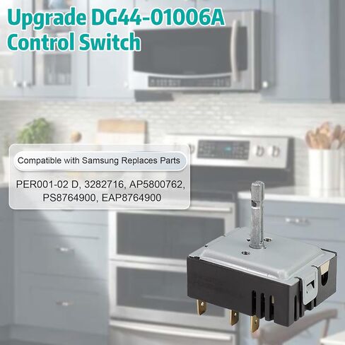 DG44-01007B DG44-01007A Range Surface Element Control Switch, Compatible with Samsung Infinite Switch, Fit for DG44-01007A, 160817, PER001-13 T, PER001-03, DG44-01007B Surface Element Control Switch in Saudi Arabia