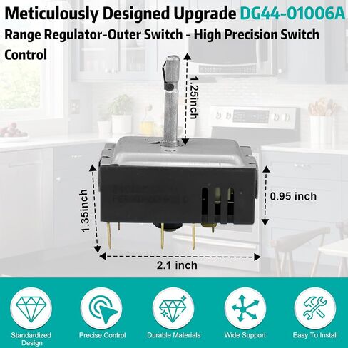DG44-01007B DG44-01007A Range Surface Element Control Switch, Compatible with Samsung Infinite Switch, Fit for DG44-01007A, 160817, PER001-13 T, PER001-03, DG44-01007B Surface Element Control Switch in Saudi Arabia