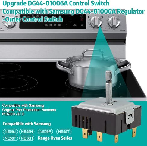 DG44-01007B DG44-01007A Range Surface Element Control Switch, Compatible with Samsung Infinite Switch, Fit for DG44-01007A, 160817, PER001-13 T, PER001-03, DG44-01007B Surface Element Control Switch in Saudi Arabia