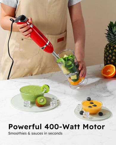 Sangcon Immersion Blender Handheld, 3-in-1 Hand Blender Electric, 400W Handheld Blender, Stainless Steel Blade Stick Blender with Whisk, Milk Frother Attachments - Black in Saudi Arabia