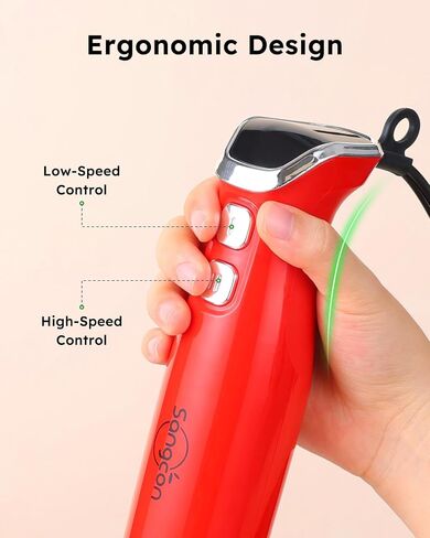 Sangcon Immersion Blender Handheld, 3-in-1 Hand Blender Electric, 400W Handheld Blender, Stainless Steel Blade Stick Blender with Whisk, Milk Frother Attachments - Black in Saudi Arabia