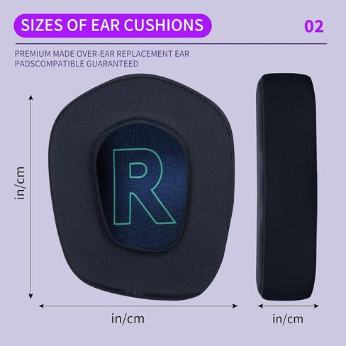 JHK Headphone Replacement Ear Pads for G733 Gaming Headset, Ear Pads with Comfort Noise Isolation Foam Ice Silk Fabric Elevate Added Thickness-Black in Saudi Arabia